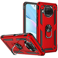 Silikon Hülle Handyhülle und Kunststoff Schutzhülle Hartschalen Tasche mit Magnetisch Fingerring Ständer MQ3 für Xiaomi Mi 10T Lite 5G Rot