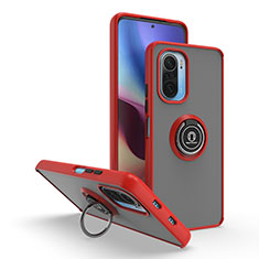 Silikon Hülle Handyhülle und Kunststoff Schutzhülle Hartschalen Tasche mit Magnetisch Fingerring Ständer QW2 für Xiaomi Mi 11X Pro 5G Rot