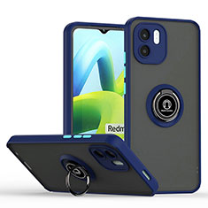 Silikon Hülle Handyhülle und Kunststoff Schutzhülle Hartschalen Tasche mit Magnetisch Fingerring Ständer QW2 für Xiaomi Redmi A2 Plus Blau