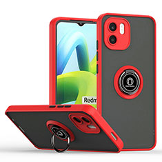 Silikon Hülle Handyhülle und Kunststoff Schutzhülle Hartschalen Tasche mit Magnetisch Fingerring Ständer QW2 für Xiaomi Redmi A2 Plus Rot