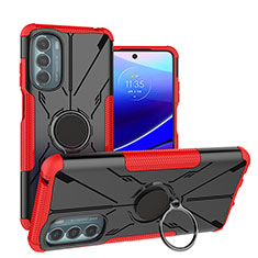 Silikon Hülle Handyhülle und Kunststoff Schutzhülle Hartschalen Tasche mit Magnetisch Fingerring Ständer S03 für Motorola Moto G Stylus (2022) 5G Rot