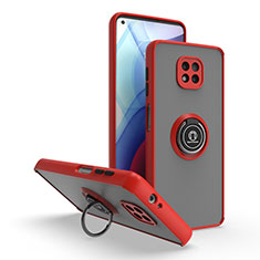 Silikon Hülle Handyhülle und Kunststoff Schutzhülle Hartschalen Tasche mit Magnetisch Fingerring Ständer S04 für Motorola Moto G Power (2021) Rot