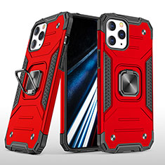 Silikon Hülle Handyhülle und Kunststoff Schutzhülle Hartschalen Tasche mit Magnetisch Fingerring Ständer YF1 für Apple iPhone 13 Pro Rot