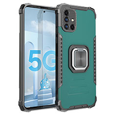 Silikon Hülle Handyhülle und Kunststoff Schutzhülle Hartschalen Tasche mit Magnetisch Fingerring Ständer ZJ2 für Samsung Galaxy A51 4G Grün