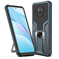 Silikon Hülle Handyhülle und Kunststoff Schutzhülle Hartschalen Tasche mit Magnetisch Fingerring Ständer ZL1 für Xiaomi Mi 10T Lite 5G Cyan