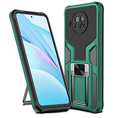 Silikon Hülle Handyhülle und Kunststoff Schutzhülle Hartschalen Tasche mit Magnetisch Fingerring Ständer ZL1 für Xiaomi Mi 10T Lite 5G Grün
