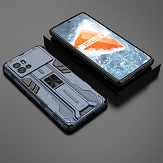 Silikon Hülle Handyhülle und Kunststoff Schutzhülle Hartschalen Tasche mit Magnetisch Ständer A01 für Vivo iQOO 9 5G Blau
