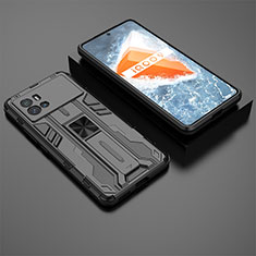 Silikon Hülle Handyhülle und Kunststoff Schutzhülle Hartschalen Tasche mit Magnetisch Ständer A01 für Vivo iQOO 9 Pro 5G Schwarz