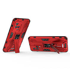 Silikon Hülle Handyhülle und Kunststoff Schutzhülle Hartschalen Tasche mit Magnetisch Ständer A03 für Vivo iQOO 8 5G Rot
