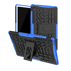Silikon Hülle Handyhülle und Kunststoff Schutzhülle Hartschalen Tasche mit Ständer A01 für Samsung Galaxy Tab S5e 4G 10.5 SM-T725 Blau