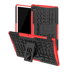 Silikon Hülle Handyhülle und Kunststoff Schutzhülle Hartschalen Tasche mit Ständer A01 für Samsung Galaxy Tab S5e 4G 10.5 SM-T725 Rot