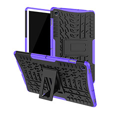 Silikon Hülle Handyhülle und Kunststoff Schutzhülle Hartschalen Tasche mit Ständer A01 für Samsung Galaxy Tab S5e 4G 10.5 SM-T725 Violett