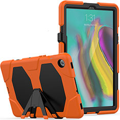 Silikon Hülle Handyhülle und Kunststoff Schutzhülle Hartschalen Tasche mit Ständer A02 für Samsung Galaxy Tab S5e Wi-Fi 10.5 SM-T720 Orange