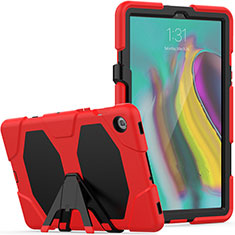 Silikon Hülle Handyhülle und Kunststoff Schutzhülle Hartschalen Tasche mit Ständer A02 für Samsung Galaxy Tab S5e Wi-Fi 10.5 SM-T720 Rot