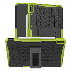 Silikon Hülle Handyhülle und Kunststoff Schutzhülle Hartschalen Tasche mit Ständer für Huawei MatePad Pro Grün