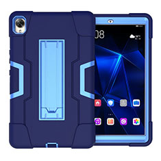 Silikon Hülle Handyhülle und Kunststoff Schutzhülle Hartschalen Tasche mit Ständer für Huawei MediaPad M6 8.4 Blau