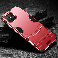 Silikon Hülle Handyhülle und Kunststoff Schutzhülle Hartschalen Tasche mit Ständer für Huawei Nova 8 SE 5G Rot