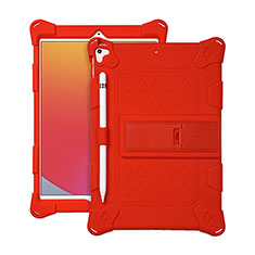 Silikon Hülle Handyhülle und Kunststoff Schutzhülle Hartschalen Tasche mit Ständer H01 für Apple iPad Air 3 Rot