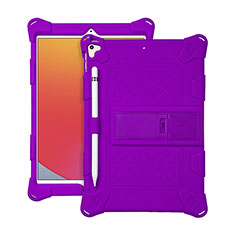 Silikon Hülle Handyhülle und Kunststoff Schutzhülle Hartschalen Tasche mit Ständer H01 für Apple iPad Air 3 Violett