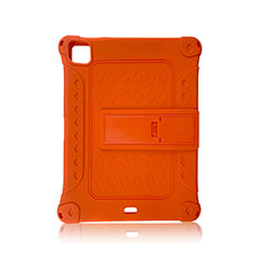 Silikon Hülle Handyhülle und Kunststoff Schutzhülle Hartschalen Tasche mit Ständer H01 für Apple iPad Pro 11 (2020) Orange
