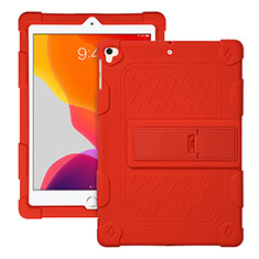Silikon Hülle Handyhülle und Kunststoff Schutzhülle Hartschalen Tasche mit Ständer H01 für Apple iPad Pro 9.7 Rot