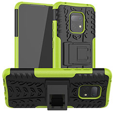 Silikon Hülle Handyhülle und Kunststoff Schutzhülle Hartschalen Tasche mit Ständer JX1 für Xiaomi Redmi 10X 5G Grün