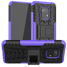 Silikon Hülle Handyhülle und Kunststoff Schutzhülle Hartschalen Tasche mit Ständer JX1 für Xiaomi Redmi 10X 5G Violett
