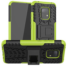 Silikon Hülle Handyhülle und Kunststoff Schutzhülle Hartschalen Tasche mit Ständer JX1 für Xiaomi Redmi 10X Pro 5G Grün