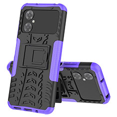 Silikon Hülle Handyhülle und Kunststoff Schutzhülle Hartschalen Tasche mit Ständer JX1 für Xiaomi Redmi Note 11R 5G Violett