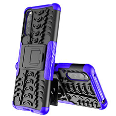 Silikon Hülle Handyhülle und Kunststoff Schutzhülle Hartschalen Tasche mit Ständer JX2 für Sony Xperia 10 III Violett