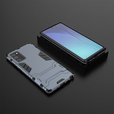 Silikon Hülle Handyhülle und Kunststoff Schutzhülle Hartschalen Tasche mit Ständer KC1 für Samsung Galaxy Note 20 5G Blau