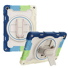 Silikon Hülle Handyhülle und Kunststoff Schutzhülle Hartschalen Tasche mit Ständer L01 für Apple iPad 10.2 (2020) Blau