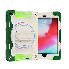 Silikon Hülle Handyhülle und Kunststoff Schutzhülle Hartschalen Tasche mit Ständer L01 für Apple iPad Mini 4 Grün
