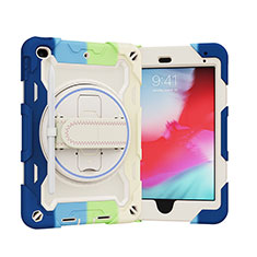 Silikon Hülle Handyhülle und Kunststoff Schutzhülle Hartschalen Tasche mit Ständer L01 für Apple iPad Mini 5 (2019) Hellblau