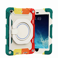 Silikon Hülle Handyhülle und Kunststoff Schutzhülle Hartschalen Tasche mit Ständer L02 für Apple iPad Mini 4 Rot