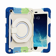 Silikon Hülle Handyhülle und Kunststoff Schutzhülle Hartschalen Tasche mit Ständer L02 für Apple iPad Mini 5 (2019) Hellblau
