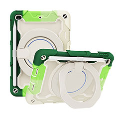 Silikon Hülle Handyhülle und Kunststoff Schutzhülle Hartschalen Tasche mit Ständer L03 für Apple iPad Mini 4 Grün