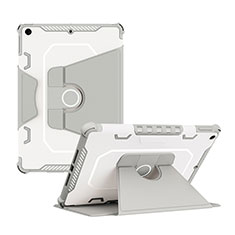Silikon Hülle Handyhülle und Kunststoff Schutzhülle Hartschalen Tasche mit Ständer L04 für Apple iPad 10.2 (2020) Grau