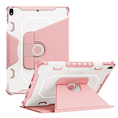 Silikon Hülle Handyhülle und Kunststoff Schutzhülle Hartschalen Tasche mit Ständer L04 für Apple iPad Air 3 Rosa