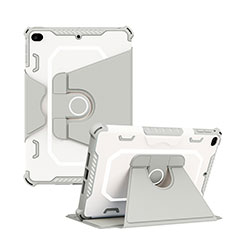 Silikon Hülle Handyhülle und Kunststoff Schutzhülle Hartschalen Tasche mit Ständer L04 für Apple iPad Mini 4 Grau