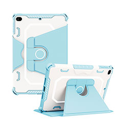 Silikon Hülle Handyhülle und Kunststoff Schutzhülle Hartschalen Tasche mit Ständer L04 für Apple iPad Mini 5 (2019) Blau