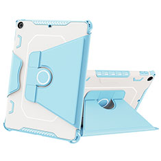 Silikon Hülle Handyhülle und Kunststoff Schutzhülle Hartschalen Tasche mit Ständer L04 für Apple New iPad 9.7 (2017) Blau