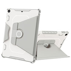 Silikon Hülle Handyhülle und Kunststoff Schutzhülle Hartschalen Tasche mit Ständer L04 für Apple New iPad 9.7 (2017) Grau