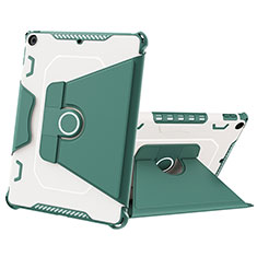 Silikon Hülle Handyhülle und Kunststoff Schutzhülle Hartschalen Tasche mit Ständer L04 für Apple New iPad 9.7 (2018) Grün