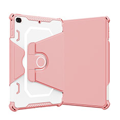 Silikon Hülle Handyhülle und Kunststoff Schutzhülle Hartschalen Tasche mit Ständer L05 für Apple iPad Mini 4 Rosa
