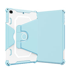 Silikon Hülle Handyhülle und Kunststoff Schutzhülle Hartschalen Tasche mit Ständer L05 für Apple iPad Mini 5 (2019) Blau
