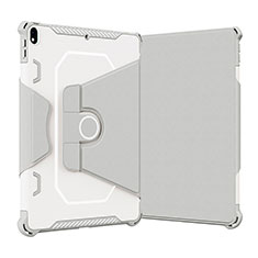 Silikon Hülle Handyhülle und Kunststoff Schutzhülle Hartschalen Tasche mit Ständer L05 für Apple iPad Pro 10.5 Grau