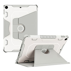 Silikon Hülle Handyhülle und Kunststoff Schutzhülle Hartschalen Tasche mit Ständer L05 für Apple New iPad 9.7 (2018) Grau