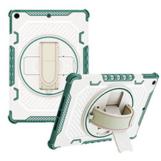 Silikon Hülle Handyhülle und Kunststoff Schutzhülle Hartschalen Tasche mit Ständer L07 für Apple iPad 10.2 (2020) Grün