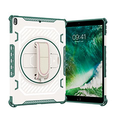 Silikon Hülle Handyhülle und Kunststoff Schutzhülle Hartschalen Tasche mit Ständer L07 für Apple iPad Air 3 Grün